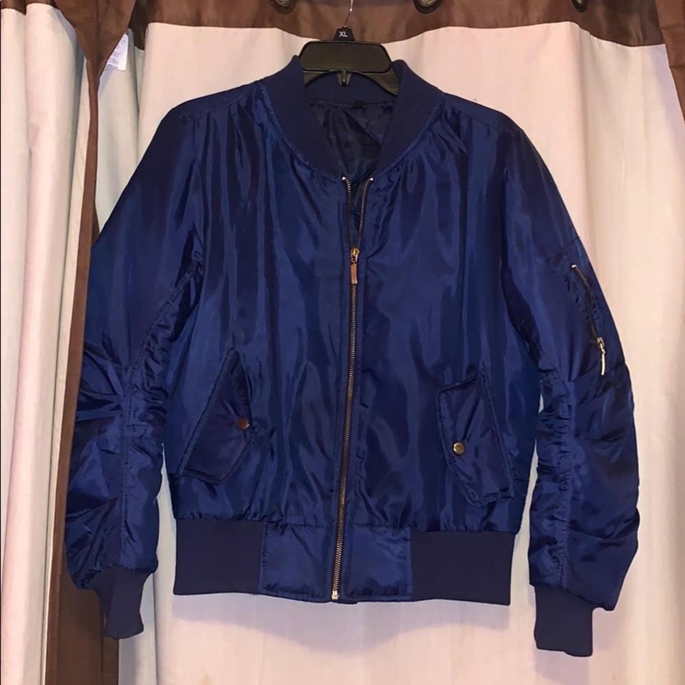 Navy blue flight jacket